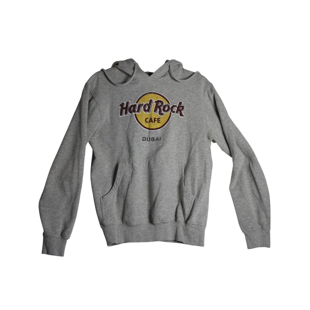 Hard Rock Cafe Dubai L/S Grey Hoodie Mens Medium